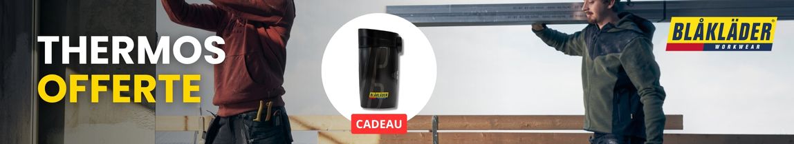 une veste ou un manteau de travail Blakalder acheté, une thermos offerte